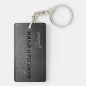 最高のパパ名パーソナライズされたkeychain キーホルダー (裏面)