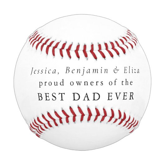 最高のパパ名前をカスタムするタイポグラフィ 野球ボール (正面)