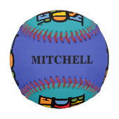 最高のパパ名前をカスタムする&カラー野球 野球ボール (裏面)