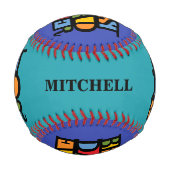 最高のパパ名前をカスタムする&カラー野球 野球ボール (正面)