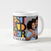 最高のパパ名前をカスタムする ジャンボコーヒーマグカップ (正面右)