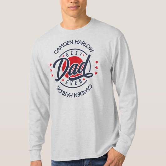 最高のパパ名赤白青 Tシャツ (正面)