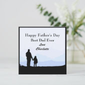 最高のパパ娘シルエット名ファーザーデイカード 招待状 (スタンド正面)