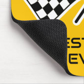 最高のパパ市松模様にフラグイエローブラック マウスパッド (コーナー)