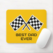 最高のパパ市松模様にフラグイエローブラック マウスパッド (マウス)