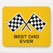 最高のパパ市松模様にフラグイエローブラック マウスパッド (正面)