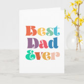 最高のパパ常にヴィンテージレトロなスクリプト父の日 カード (黄色い花)