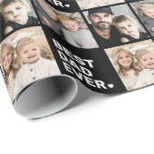 最高のパパ常に写真のハートの父の日白黒 ラッピングペーパー (ロールコーナー)