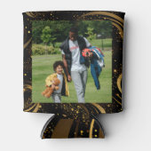 最高のパパ常に金ゴールドのリービーブブラックスワール書道 缶クーラー (正面)