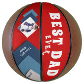 最高のパパ幾何モダン写真父の日 バスケットボール (縦)