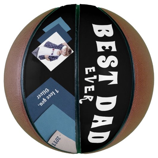 最高のパパ幾何モダン写真父の日Ba バスケットボール (縦)