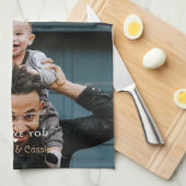 最高のパパ愛する キッチンタオル (四つ折り)