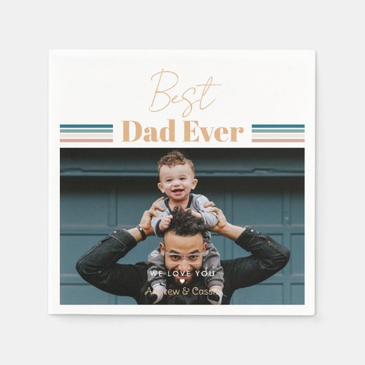 最高のパパ愛する スタンダードカクテルナプキン (正面)
