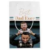 最高のパパ愛する ミディアムペーパーバッグ (正面)