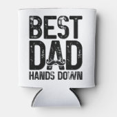 最高のパパ手下パパジョーク口ひげ恋人 缶クーラー (正面)