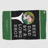 最高のパパ撮影パーソナライズされた ゴルフタオル (横)