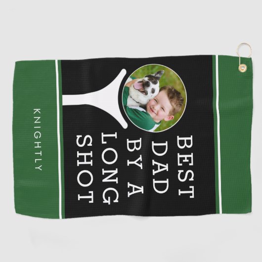 最高のパパ撮影パーソナライズされた ゴルフタオル (横)