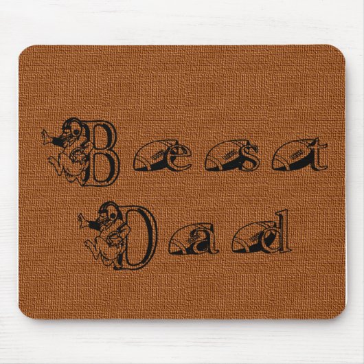 最高のパパ文字 マウスパッド (正面)