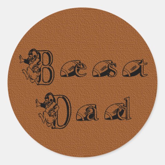 最高のパパ文字 ラウンドシール (正面)