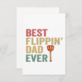 最高のパパ料理おもしろいBBQ父ギフト サンキューカード (正面/裏面)