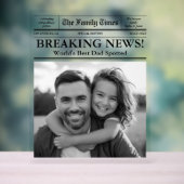 最高のパパ新聞カスタム写真 アクリルサイン (ニュートラル)