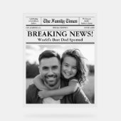 最高のパパ新聞カスタム写真 アクリルサイン (正面)