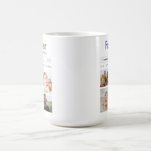 最高のパパ検索ベビー子供かわいい写真コラージュ コーヒーマグカップ (中央)