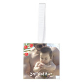 最高のパパ母金ゴールドクリスマス写真ファミリーコラージュ キューブオーナメント (正面)