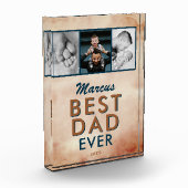 最高のパパ水の色の父3フォトコラージュ フォトブロック (左)