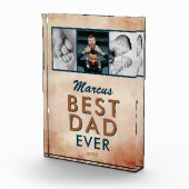 最高のパパ水の色の父3フォトコラージュ フォトブロック (右)