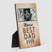 最高のパパ水の色の父3フォトコラージュ フォトプラーク (側面)