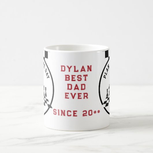 最高のパパ永遠の父の日おじいちゃんチェスのゲームのギフトギフト コーヒーマグカップ (中央)