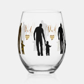 最高のパパ無茎ワイングラス ステムなしワイングラス (裏面)