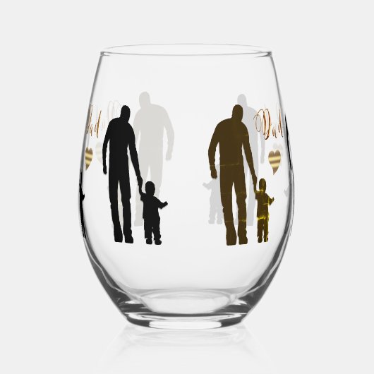 最高のパパ無茎ワイングラス ステムなしワイングラス (右)