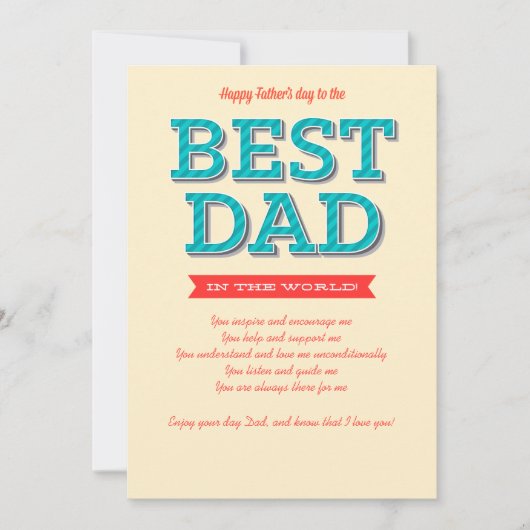 最高のパパ父の日のカード カード (正面)