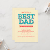 最高のパパ父の日のカード カード (正面/裏面インサイチュ)