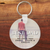 最高のパパ父の日の写真 キーホルダー (正面)