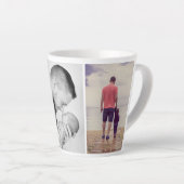 最高のパパ父の日の家族2フォトコラージュ カフェラテマグ (右アングル)