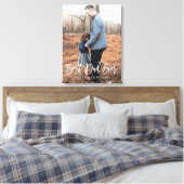 最高のパパ父の日の記念パーソナライズされた写真 キャンバスプリント (インサイチュ (寝室))
