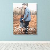 最高のパパ父の日の記念パーソナライズされた写真 キャンバスプリント (インサイチュ (ウッドフロア))