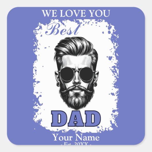 最高のパパ父の日またはパパ誕生日ギフト スクエアシール (正面)