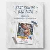 最高のパパ父の日ステプダッドカスタム写真 フォトプラーク (正面)