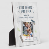 最高のパパ父の日ステプダッドカスタム写真 フォトプラーク (側面)