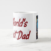 最高のパパ父の日フォトブルゴーニュ文字 ジャンボコーヒーマグカップ (正面)