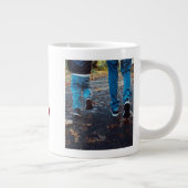 最高のパパ父の日フォトブルゴーニュ文字 ジャンボコーヒーマグカップ (右)