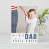 最高のパパ父の日フラットフォトカード/青 カード (スタンド正面)