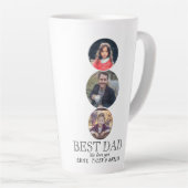 最高のパパ父の日3オーバル写真コラージュ カフェラテマグ (右アングル)