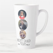 最高のパパ父の日3オーバル写真コラージュ カフェラテマグ (右)