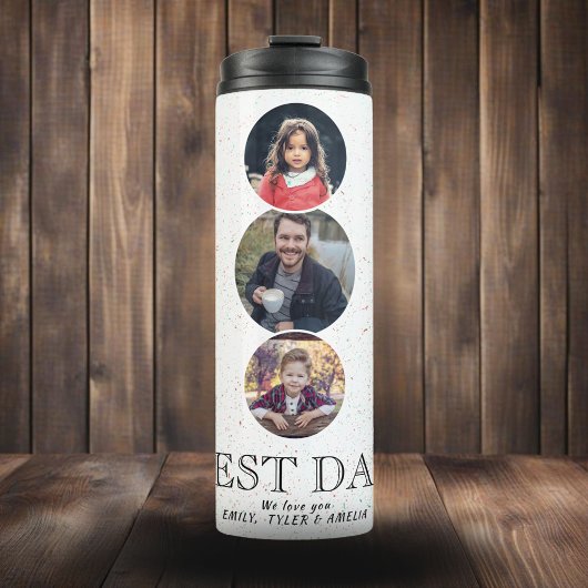 最高のパパ父の日3オーバル写真コラージュ タンブラー