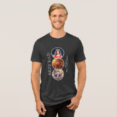 最高のパパ父の日3オーバル写真コラージュ トライブレンドTシャツ (正面全面)